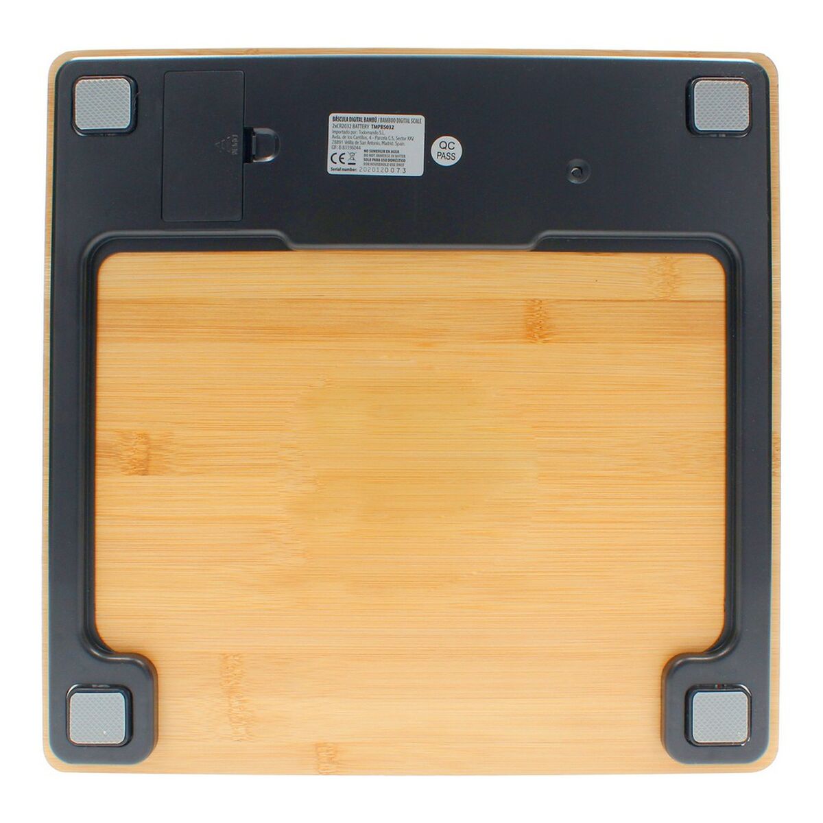 Balança digital para casa de banho TM Electron Castanho Bambu